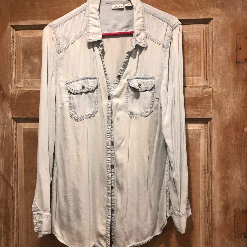 Washed out denim blue shirt